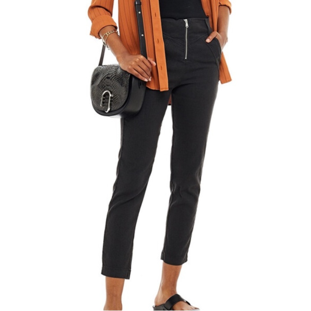 ba&sh Black Slim Zip-Front Pants